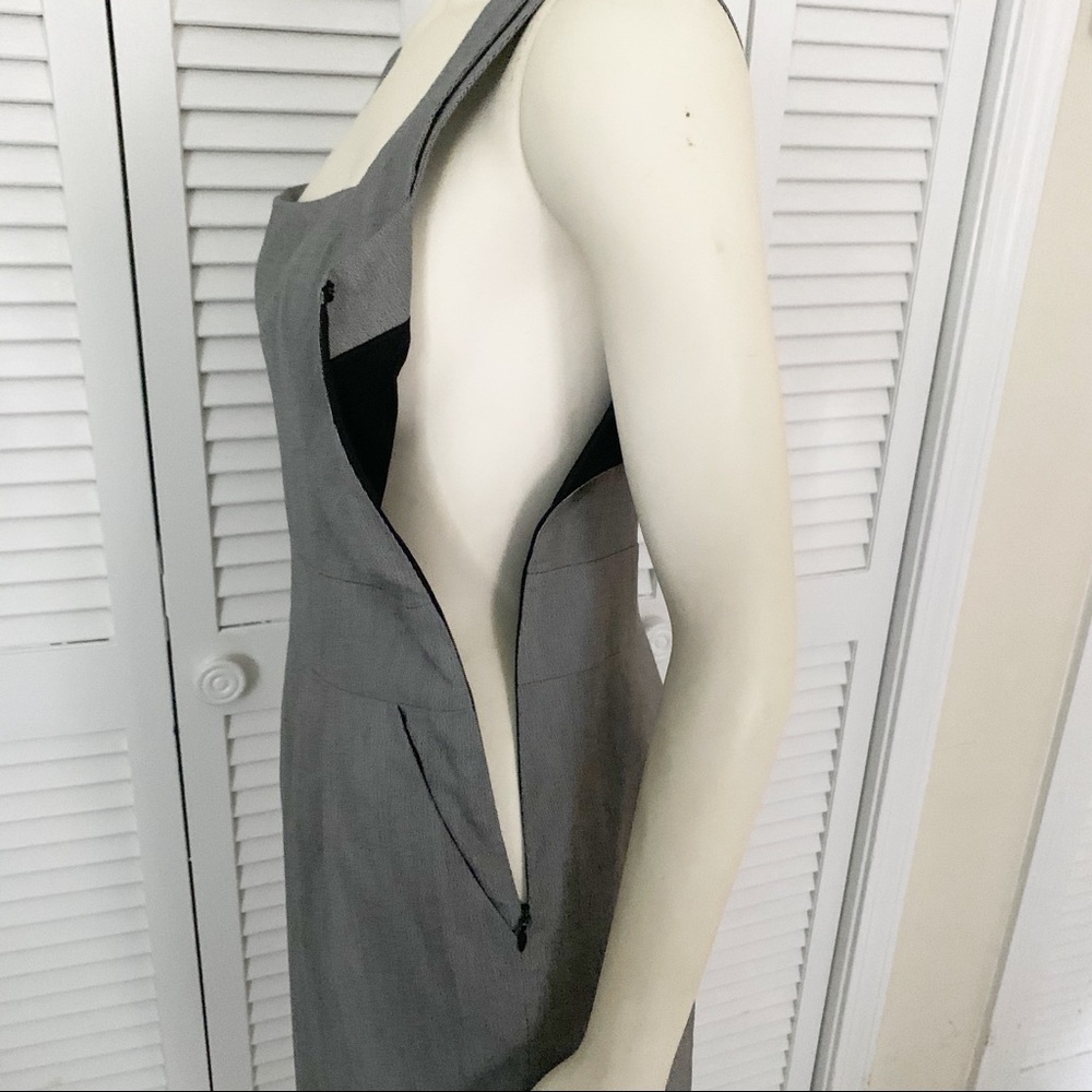 Reiss Gray Tailored Sheath Midi Dress Polished Career Workwear Size 8 - Picture 4 of 11